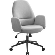Chaise de Bureau, Fauteuil Ergonomique avec Accoudoirs, Hauteur Réglable, Pivotant, Style Moderne, Dossier Haut, Assise Large Confortable, Tissu