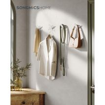 Songmics Home - Juego de 4 Ganchos para Abrigos, Colgador de Pared, Toallas, Cada uno Soporta hasta 5 kg, Diseño de Huevos, para Salón, Dormitorio,