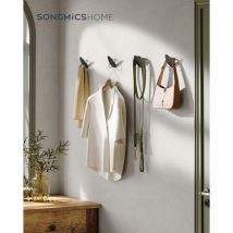 Songmics Home - Juego de 4 Ganchos para Abrigos, Colgador de Pared, Toallas, Cada uno Soporta hasta 5 kg, Diseño de Huevos, para Salón, Dormitorio,