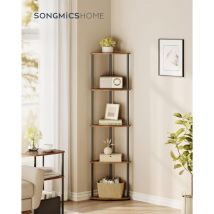 Songmics Home - Montaje Superrápido sin Herramientas, Estantería Esquinera con 5 Niveles, Estantería, 38,3 x 27 x 139 cm, Salón, Dormitorio, Cocina,