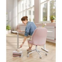 Songmics Home - Silla de Oficina, Silla de Estudio, Altura Ajustable, Silla Giratoria, Estilo Contemporáneo, Respaldo Alto, Asiento Ancho y Suave,