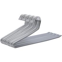 Pacco di 20 Grucce per Pantaloni in Metallo, Appendiabiti Aperti con Rivestimento Antiscivolo, Salvaspazio, Lunghezza di 38 cm, Grigio CRI04G-20
