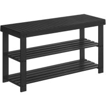 Songmics - Portascarpe, Scarpiera In Bambù A 3 Livelli, Panca Per Corridoio, Può Contenere Fino A 130 Kg, 28,7 X 90 X 45,3 Cm, Per Ingresso, Bagno, 
