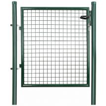 Songmics - Portillon de Jardin Grillagé, en Acier Galvanisé, Clôture avec Serrure, Porte 90 x 106 cm, Vert GGD150G