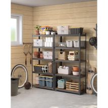 Songmics - Scaffalatura, 40 x 90 x 180 cm, Capacità di Carico di 875 kg (175 kg per Ogni Ripiano), Scaffale Industriale, Ripiani Regolabili, per