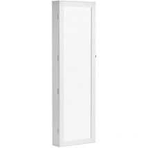 Abschließbarer Schmuckschrank zum Aufhängen an Türen mit Spiegel - H120 cm.