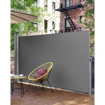 Songmics - Paravent extérieur 200 x 350 cm (h x l) Store latéral Brise-Vue rétractable Paravent retractable - Gris GSA205G01