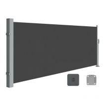 Store Latéral avec Caisson en Acier, Antirouille, Brise-vue, Protection Solaire, Opaque, Brise-vent, pour Balcon, Terrasse, Jardin, Rétractable,140 x