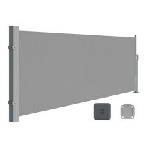 SONGMICS Store Latéral avec Caisson en Acier, Antirouille, Brise-vue, Protection Solaire, Opaque, Brise-vent, pour Balcon, Terrasse, Jardin,