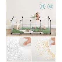 Songmics - Valla para Mascotas, Parque para Cobayas con Suelo, Recinto Interior de Plástico Transparente para Hámsters, Conejos, Erizos, para