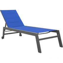 Sonnenliege barbados aus dunkelblauem Textilene - anthrazitfarbenes Aluminium