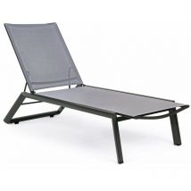 Sonnenliege 'Cruise' aus lackiertem Aluminium mit Rädern, ideal für Schwimmbäder und Gärten -Anthrazit / 1-teiliger Bausatz