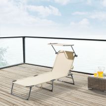 Sonnenliege Getaria 189x57x28 cm Beige [en.casa]