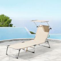[en.casa] - Sonnenliege Legorreta Aluminium 189x57x28 Cm Beige
