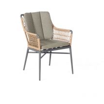 Sonnenpartner - Diningsessel Retro Aluminium mit Polyrope natural honey Relaxsessel Garten-Sessel