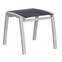 Sonnenpartner - Fußhocker Florida Aluminium Silber/textilen Schwarz Sitzhocker