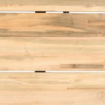 Gartentisch Base 90x90 cm Aluminium champagner Tischsystem mit wählbarer Tischplatte h 80050535 Tischplatte Solid Old Teak natur - Sonnenpartner