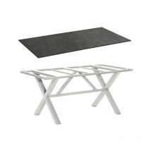 Gartentisch Base-Spectra 200x100 cm Aluminium silber Tischplatte Compact hpl beton-dunkel 80050511 - Sonnenpartner
