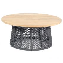 Lounge-Tisch Poison ø 100 cm Teak/Alu/Polyrope grau Beistelltisch - Sonnenpartner
