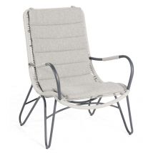 Sonnenpartner - Loungesessel Charité Aluminium Mit Polyrope Silbergrau Relaxsessel