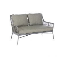Loungesofa Retro Aluminium mit PE-Bespannung light coal Relaxsofa Garten-Sofa - Sonnenpartner