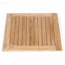 Sonnenpartner Tischgestell Rhodos Alu Gebürstet Mit Wählbarer Tischplatte Tischplatte "tunis" 80 X 80 Cm Teakholz 80050292