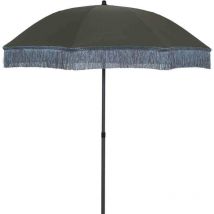 Siena Garden - Maui Mittelstockschirm Olive ø 180cm Retro Sonnenschirm Gartenschirm mit Fransen, ideal für Balkon und Terrasse