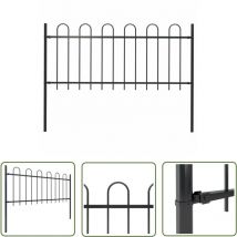 Yoyo - The Living Store Gartenzaun mit Bügel-Design Stahl 1,8 m Schwarz - Gartenzaun - Stahlezaunt - Metallzaun - Zaun Schwarz - Zaunbügel