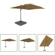 Hommoo - The Living Store Sonnenschirm mit Tragbarem Sonnenschirmständer Taupe - Sonnenschirm - Gartenschirm - Outdoor Möbel - Balkon Dekoration