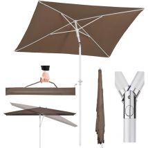 Sonnenschirm Rechteckig Balkonschirm Terasseschirm mit Schutzhülle, LxB: 180,00x125,00 cm, Sonnenschutz UPF50+, Kippbar, Höhenverstellbar, Braun