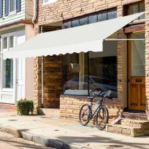 Sonnenschutz Markise, Terrassenmarkise ohne Bohren, Hoehenverstellbare Sonnenmarkise, Klemmmarkise mit Handkurbel, aus Metall & Oxford, Manuell,