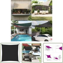 The Living Store Sonnensegel 160 g/m² Schwarz 3x3 m hdpe - Sonnensegel - hdpe Sonnensegel - Gartensonnensegel - Sonnenschutz - Schattenspender