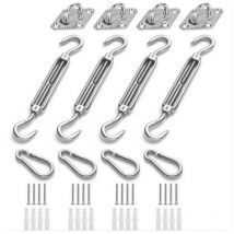 Missdong - Sonnensegel-Befestigungssatz, Sonnensegel-Befestigungssatz aus Edelstahl für Dreieck und Quadrat, Rechteck,