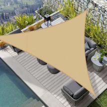 Sonnensegel Dreieck, Sonnensegel Wasserdicht pes, 95% UV-Schutz Segel Baldachin für Garten, Garten Patio, Balkon, Terrasse, Außenbereich Sand - 2x2x2m