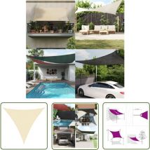 The Living Store Sonnensegel HDPE Dreieckig 5x5x5 m Creme - Sonnensegel - HDPE Sonnensegel - Dreiecksförmiges Sonnensegel - Gartensonnensegel