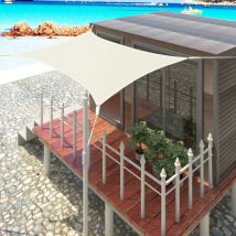 Woltu Sonnensegel Rechteck Atmungsaktiv Sonnenschutz Hdpe Windschutz Mit Uv Schutz Für Garten Terrasse Camping, 4x6m Creme