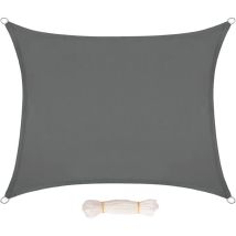 Hoobro - Sonnensegel 2 x 4 m, Quadrat, Sonnenschutz, Wetterbeständig, pes, Reißfestigkeit, Segeltuch Pergola, 95% UV-Block, Terrasse, Garten,