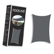 Toolive - Sonnensegel Wasserdicht Rechteckig 3x5m Wetterschutz Sonnenschutz Polyester mit uv Schutz für Terrasse Balkon Garten-Grau Anthrazit