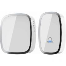 Ladacèe - Sonnette de Porte, Carillon sans Fil Eléctrique Etanche à 300 Mètres de Portée, Kit de Carillon avec led Flash et 36 Sonneries 4 Niveau