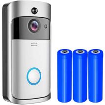 Fitags - Sonnette vidéo sans fil 720P Interphone visuel en temps réel Sonnette vidéo Wi-Fi ,Caméra de sécurité domestique avec angle de vision de 166