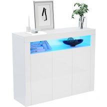 Sonni - Sideboard Weiß Kommode Hochglanz Wohnzimmer led Wohnzimmermöbel B116xH93xT35cm