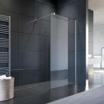 Sonni - 110x200cm Walk in Paroi de douche, nano esg 8mm, Paroi de douche en verre avec stabilisateur