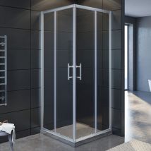 Sonni - Cabina doccia ad ingresso angolare 76x76cm porta scorrevole in vetro di sicurezza cabina doccia angolare porta scorrevole doccia in vetro