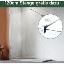 Sonni - 120x200cm Walk in Paroi de douche, nano esg 8mm, Paroi de douche en verre avec stabilisateur