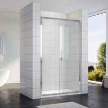 Sonni - Porta Doccia Nicchia Vetro 5 mm Porta Scorrevole Altezza 185cm x 130cm