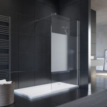 SONNI 1400x2000mm Walk in Paroi de douche partiellement satinée Paroi de douche 8mm ESG Nano verre