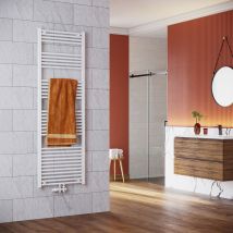 Sonni - Termoarredo Scaldasalviette Verticale Radiatore ad Acqua Calda Bianco Connessione Centrale con Valvola 1800x600mm 998W