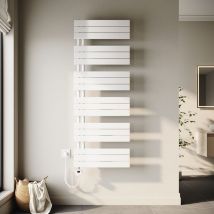 Sonni - Bad Heizkörper Handtuchhalter mit Heizstab, Handtuchwärmer Panel, Handtuchtrockner, Weiß 1590 x 600 mm