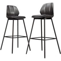 Barhocker (2er Set) Mit Lehne Küchenhocker Retro Barstuhl Industrial Verstellbar Bistrohocker Belastbar 130 Kg - Sonni