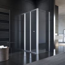 Sonni - box doccia 90X80 in vetro temperato di sicurezza porte doccia ad angolo/parete divisoria per bagno
